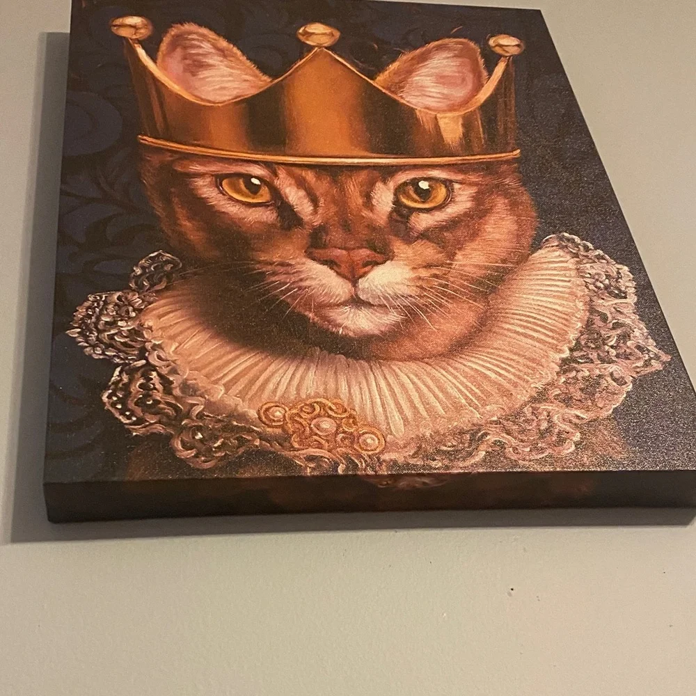 Regal Cat Portrait with Gold Crown